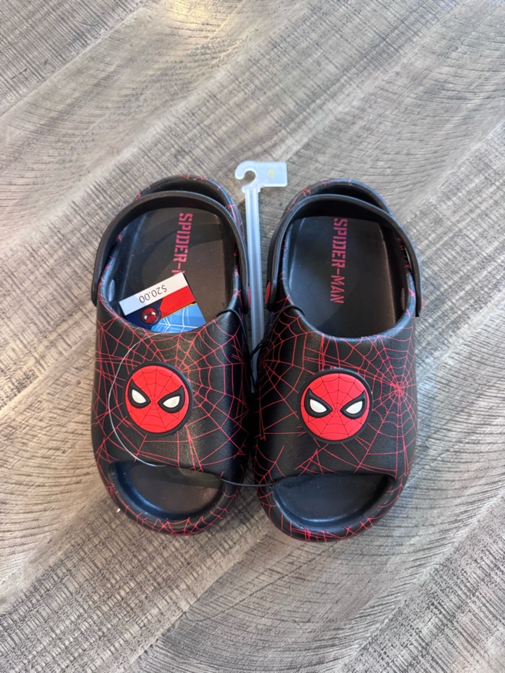 Spiderman Black and Red Sandals- size 1